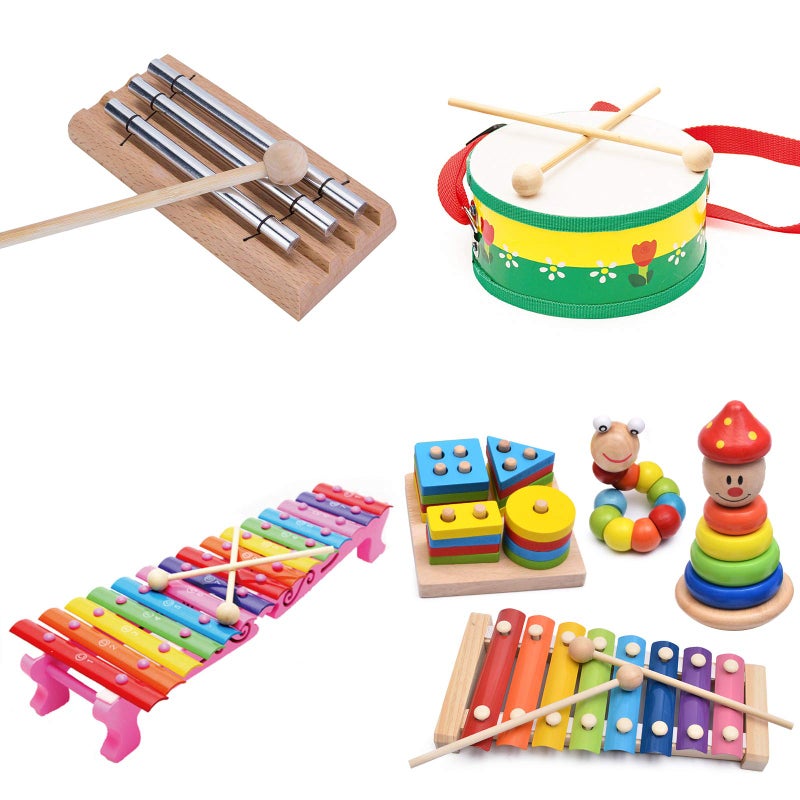 Mihey Wood Mallets Percussion Sticks for Xylophone, Chime, Wood Block, Glockenspiel and Bells, 8 Inch Long - Image 3